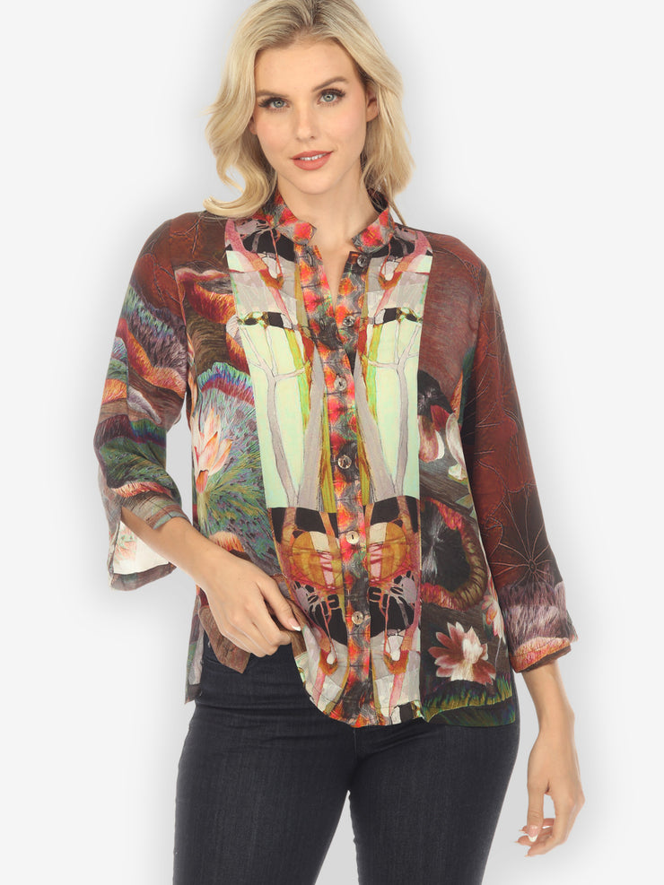 Giant Water Lily Silk Blouse