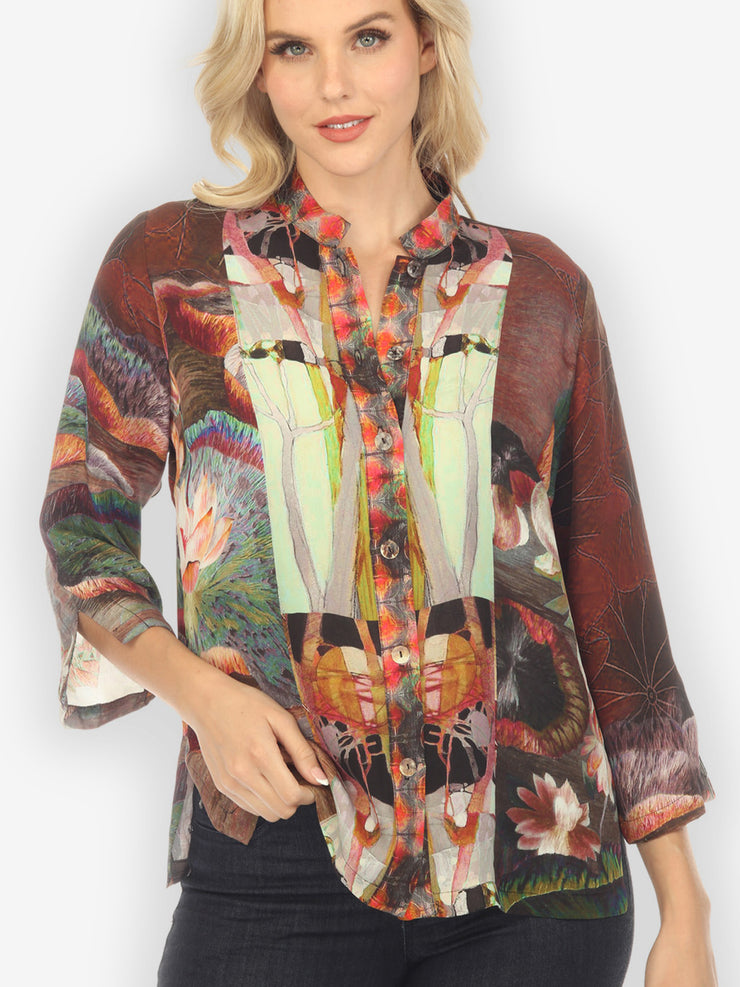 Giant Water Lily Silk Blouse