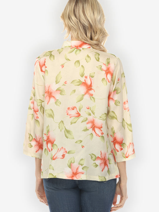 Hibiscus Leafy Light Tea Green Blouse