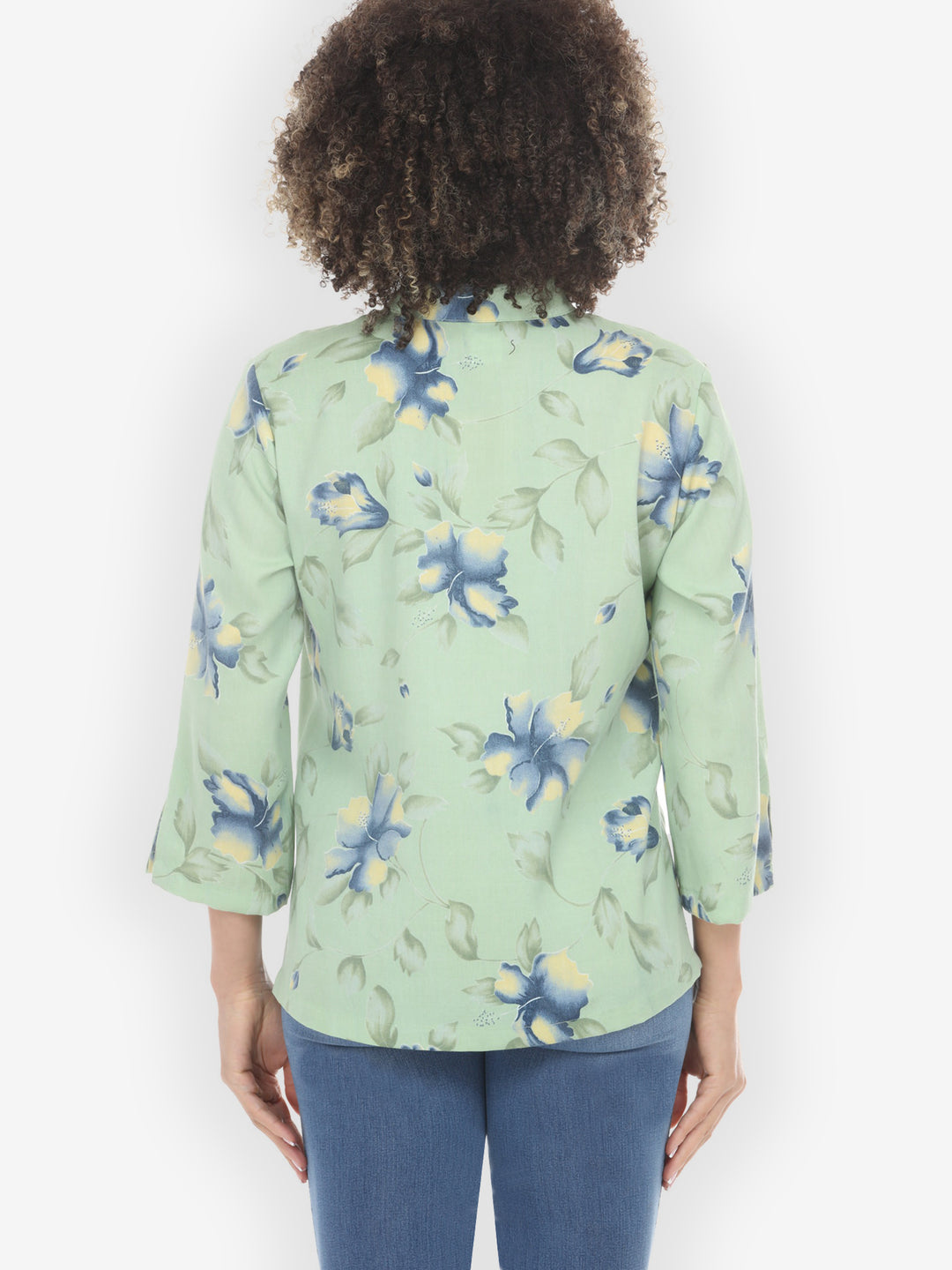 Hibiscus Leafy Mint Green Blouse