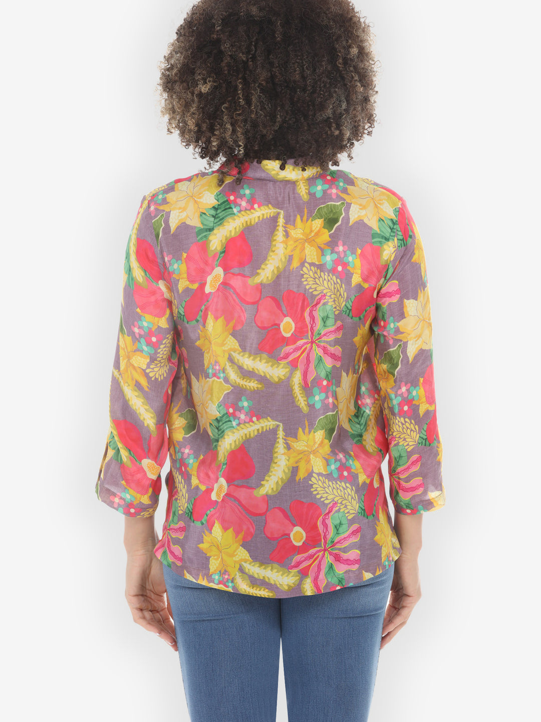 Hibiscus Tropical Paradise Silk Blouse  - M; L