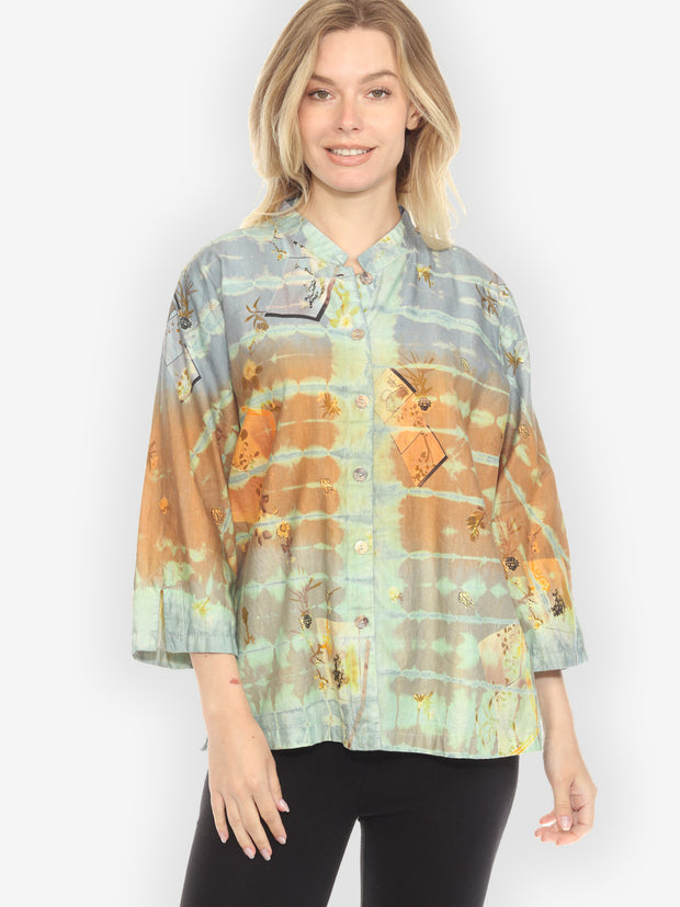 Japanese Elegance Cherry Blossom Blouse - XL