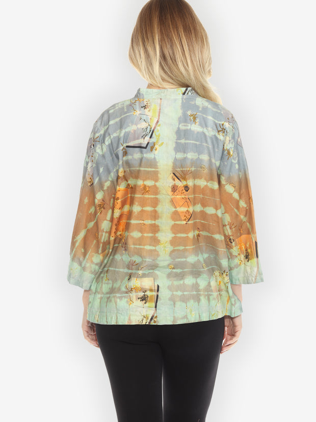 Japanese Elegance Cherry Blossom Blouse - XL