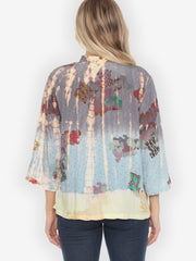 Kimono Dream Balmy Tie Dye Blouse  - 0X