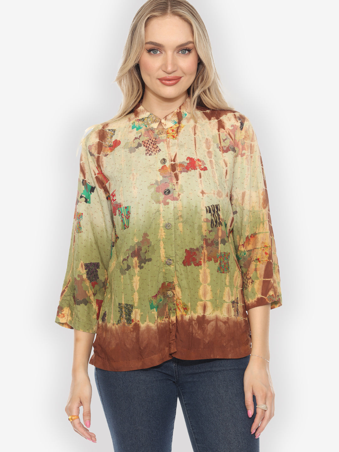 Kimono Dream Balmy Tie Dye Blouse - M