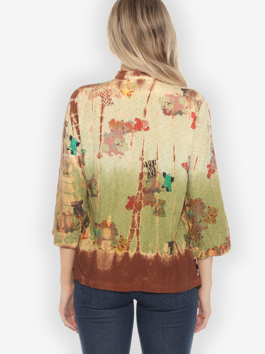 Kimono Dream Balmy Tie Dye Blouse - M