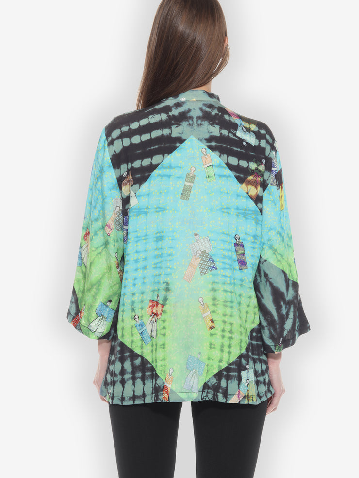 Kimono Dolls Print Shirt - XL