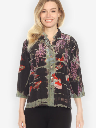 Koi Wisteria Tie Dye Blouse - S