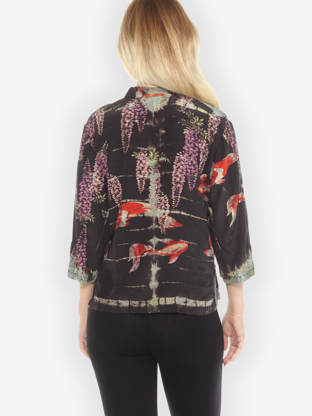 Koi Wisteria Tie Dye Blouse - S