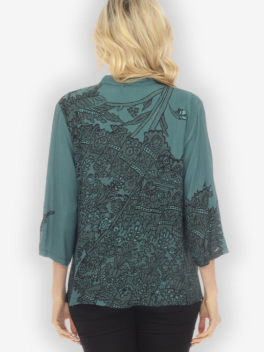 Lace Turquoise Blouse