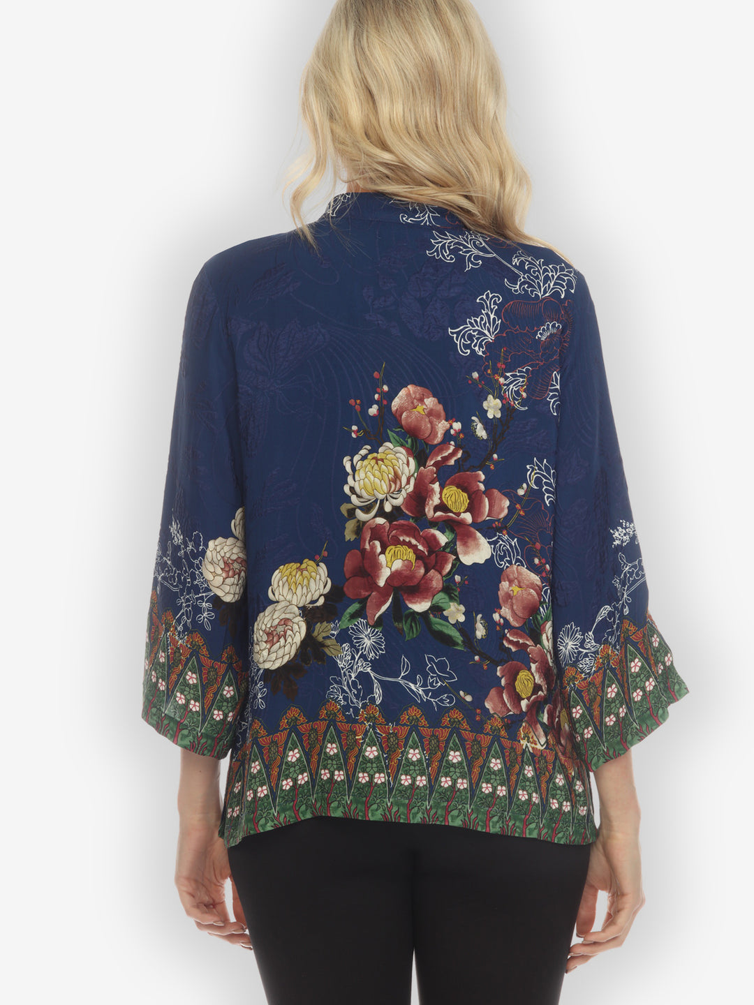 Mums and Border Silk Blouse