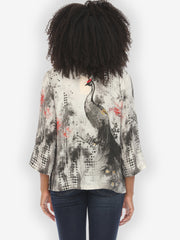 Monotone Peacock Silk Blouse