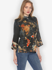 Noble Koi Fish Silk Blouse