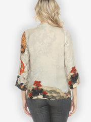 Noble Koi Fish in Cream Silk Blouse