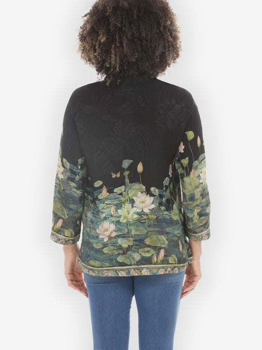 Peaceful Lotus Pond Silk Blouse