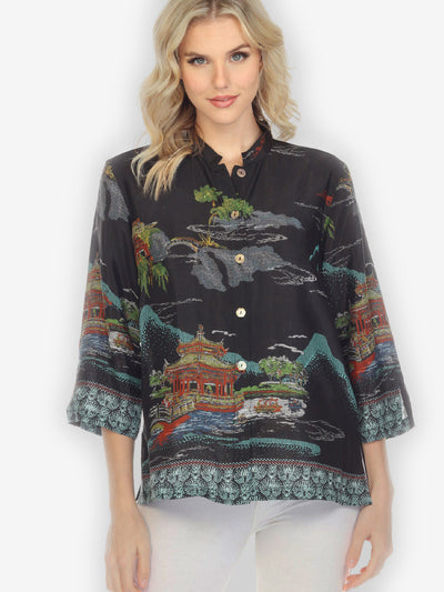 Pagoda Mountain Silk Blend Blouse