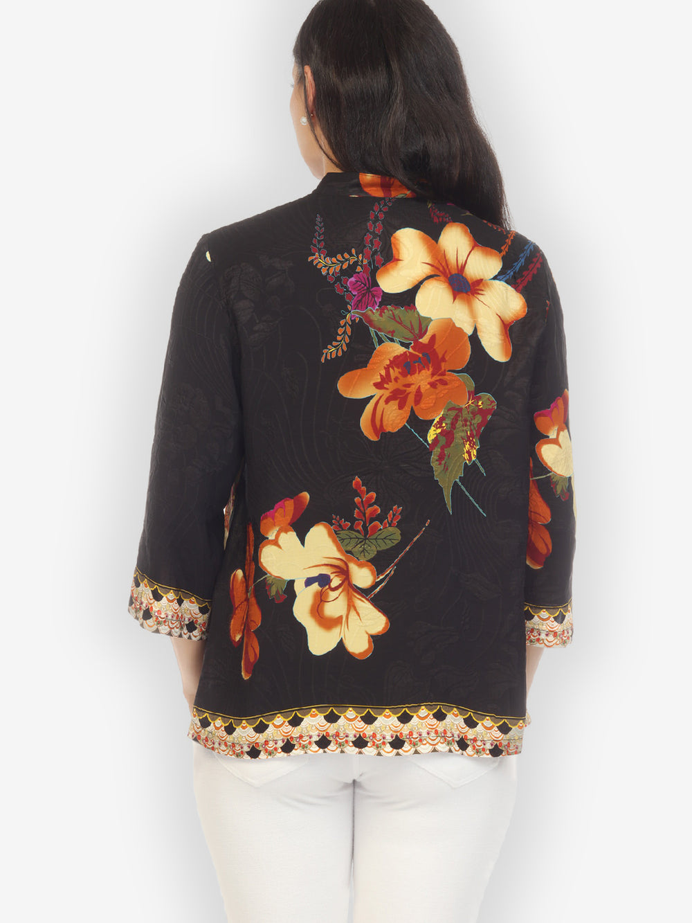 Phoenix on Flowers Silk Blouse