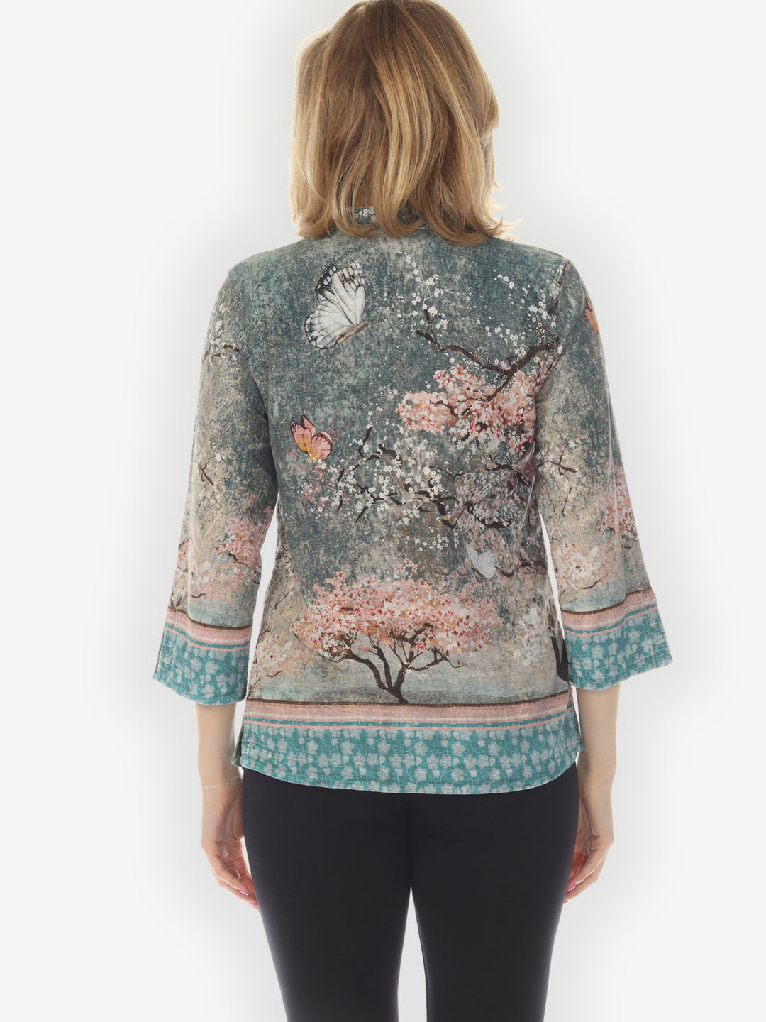 Reversible Vintage Sakura Night / Flannel Blouse - XS