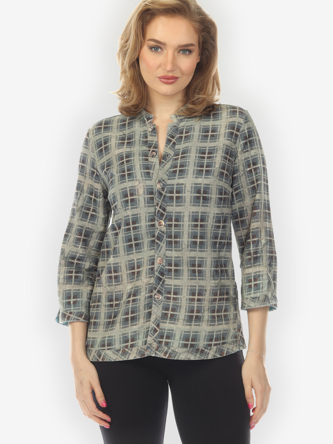 Reversible Vintage Sakura Night / Flannel Blouse - XS