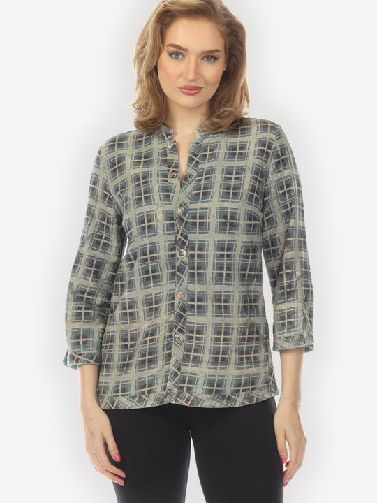 Reversible Vintage Sakura Night / Flannel Blouse - XS