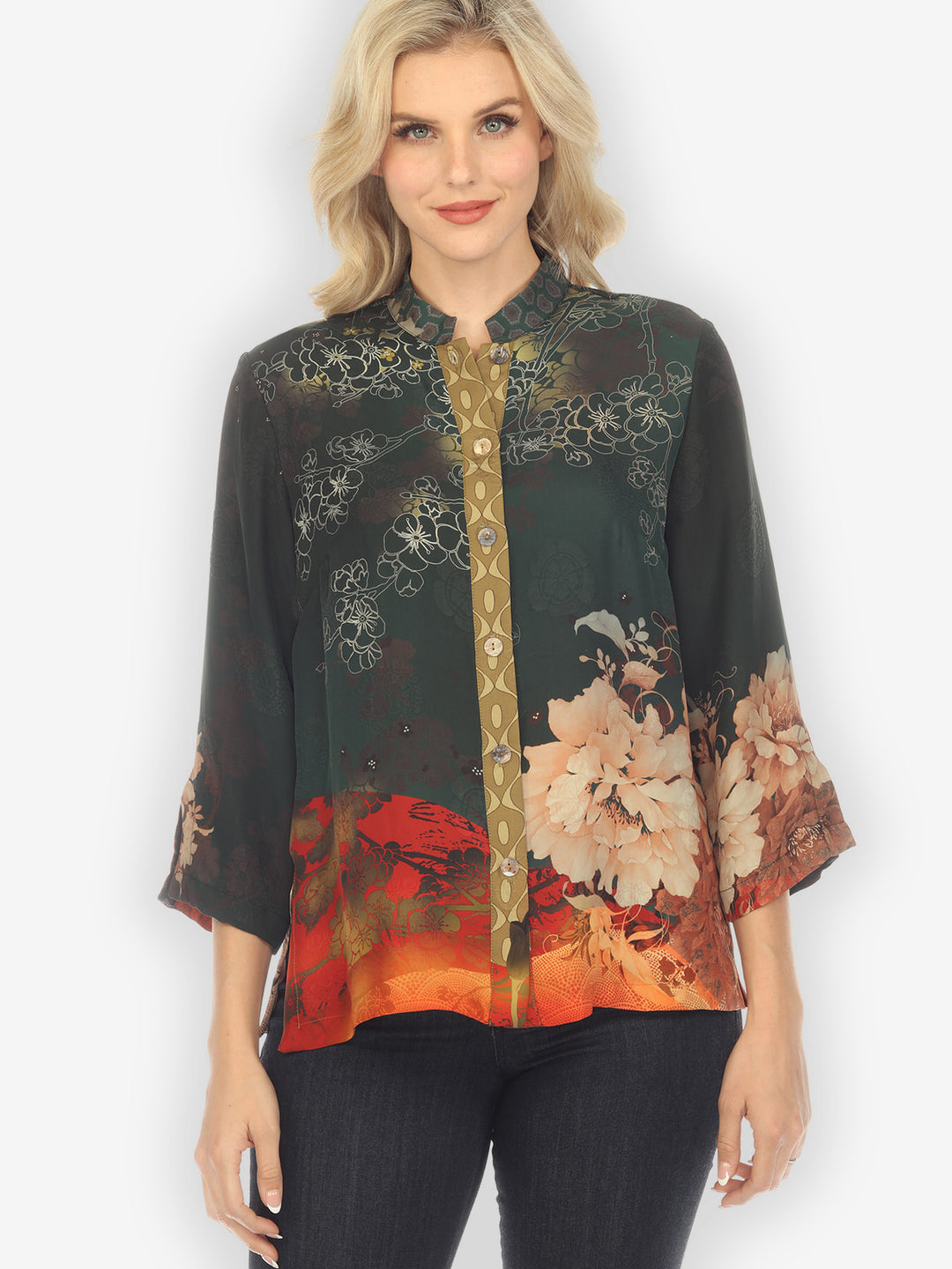 Sunrise and Nature Silk Blouse