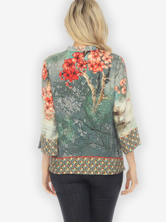 Summer Blossom Silk Blouse