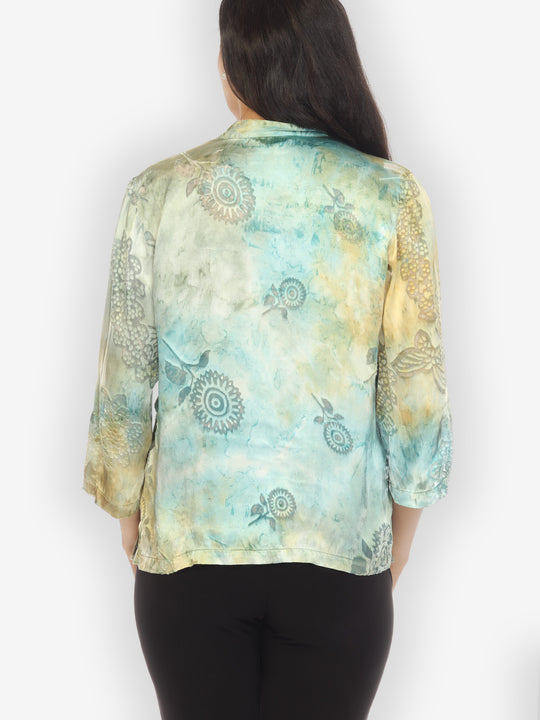 Silk Devore Dandelion Hand Dye Blouse