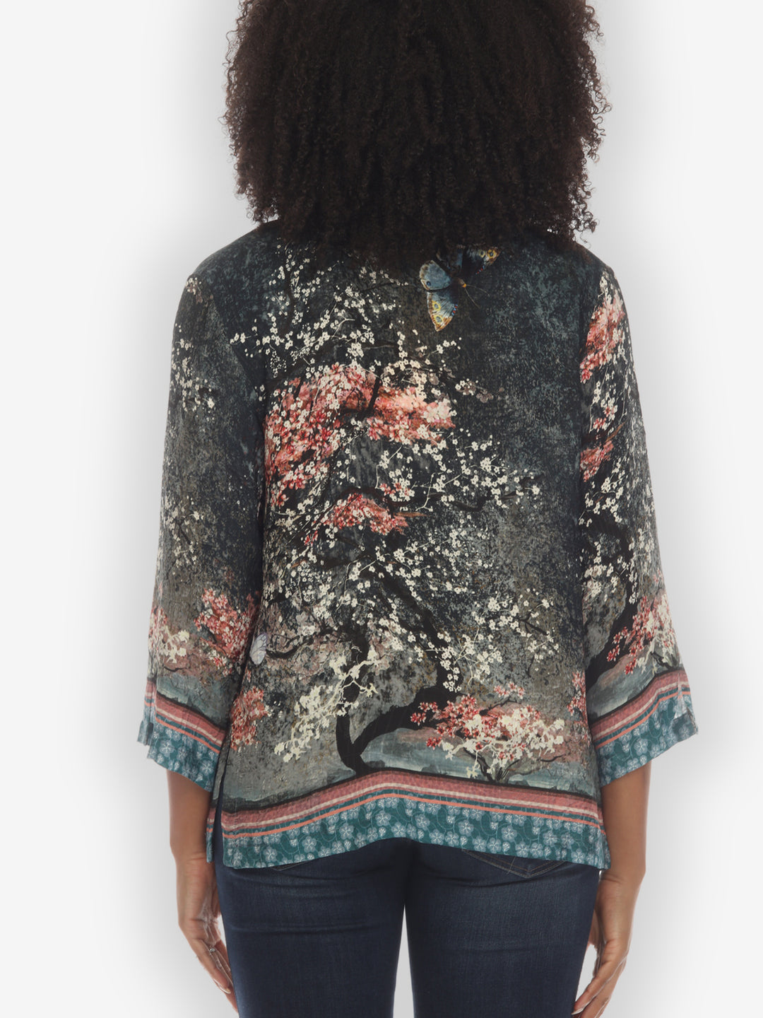 Sakura Night Silk Blouse