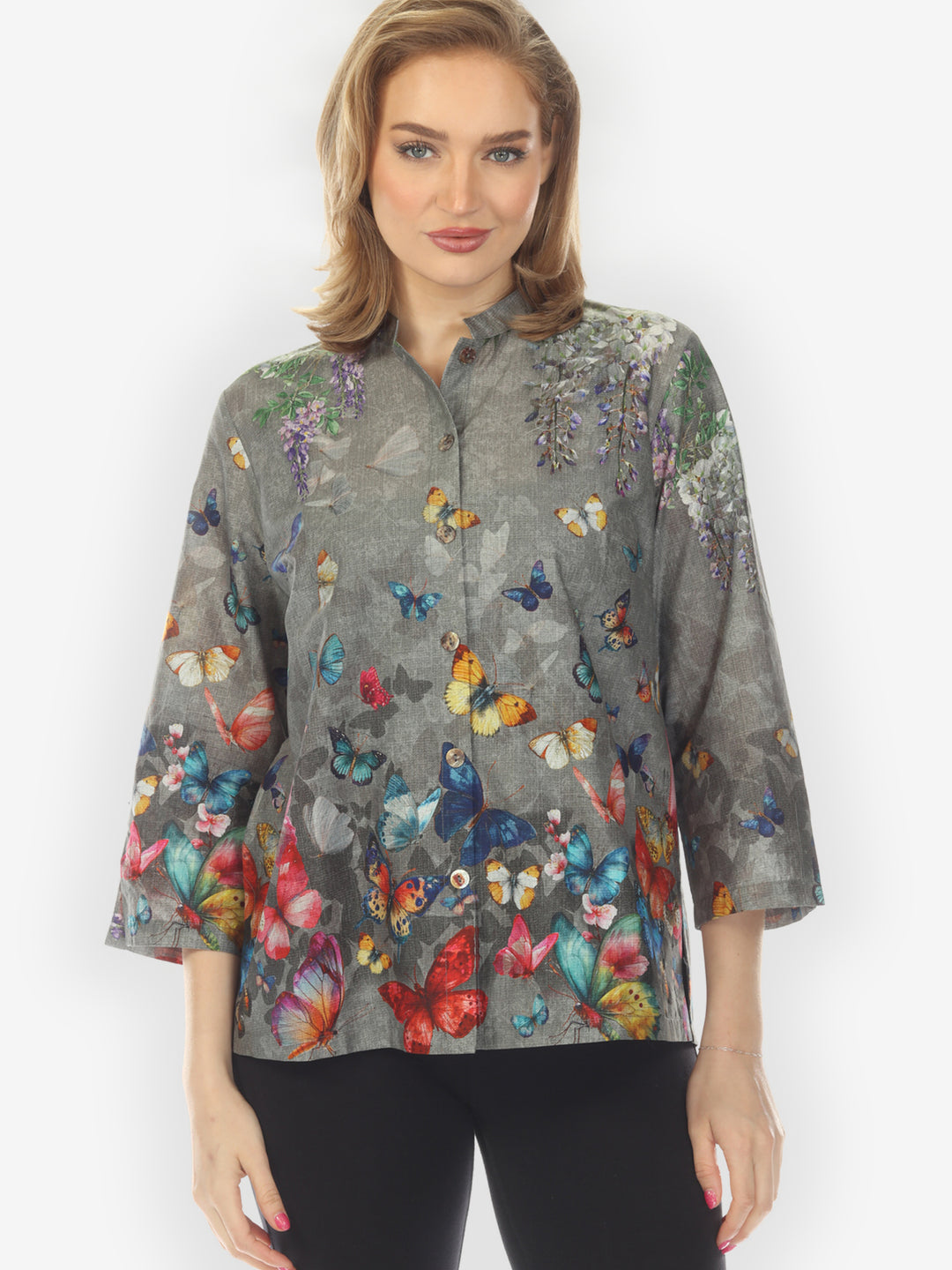 Swarm of Butterflies Cotton Blouse