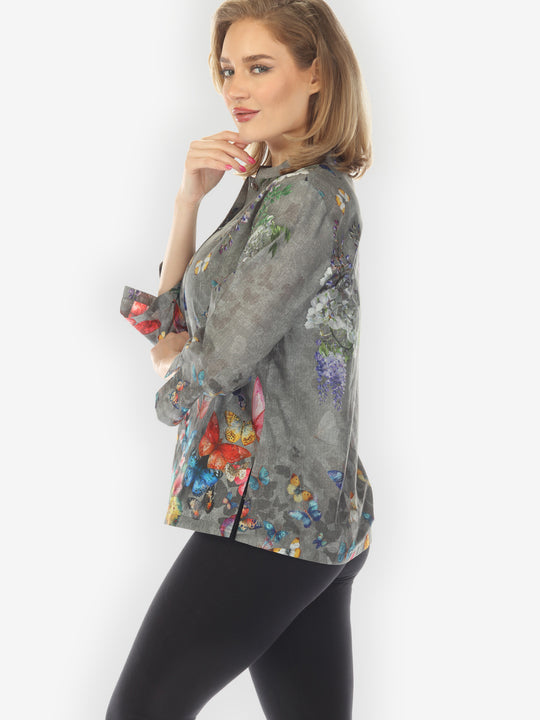 Swarm of Butterflies Cotton Blouse