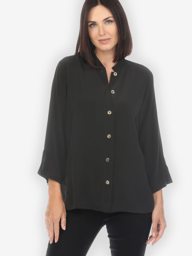 Solid Pure Silk Blouse