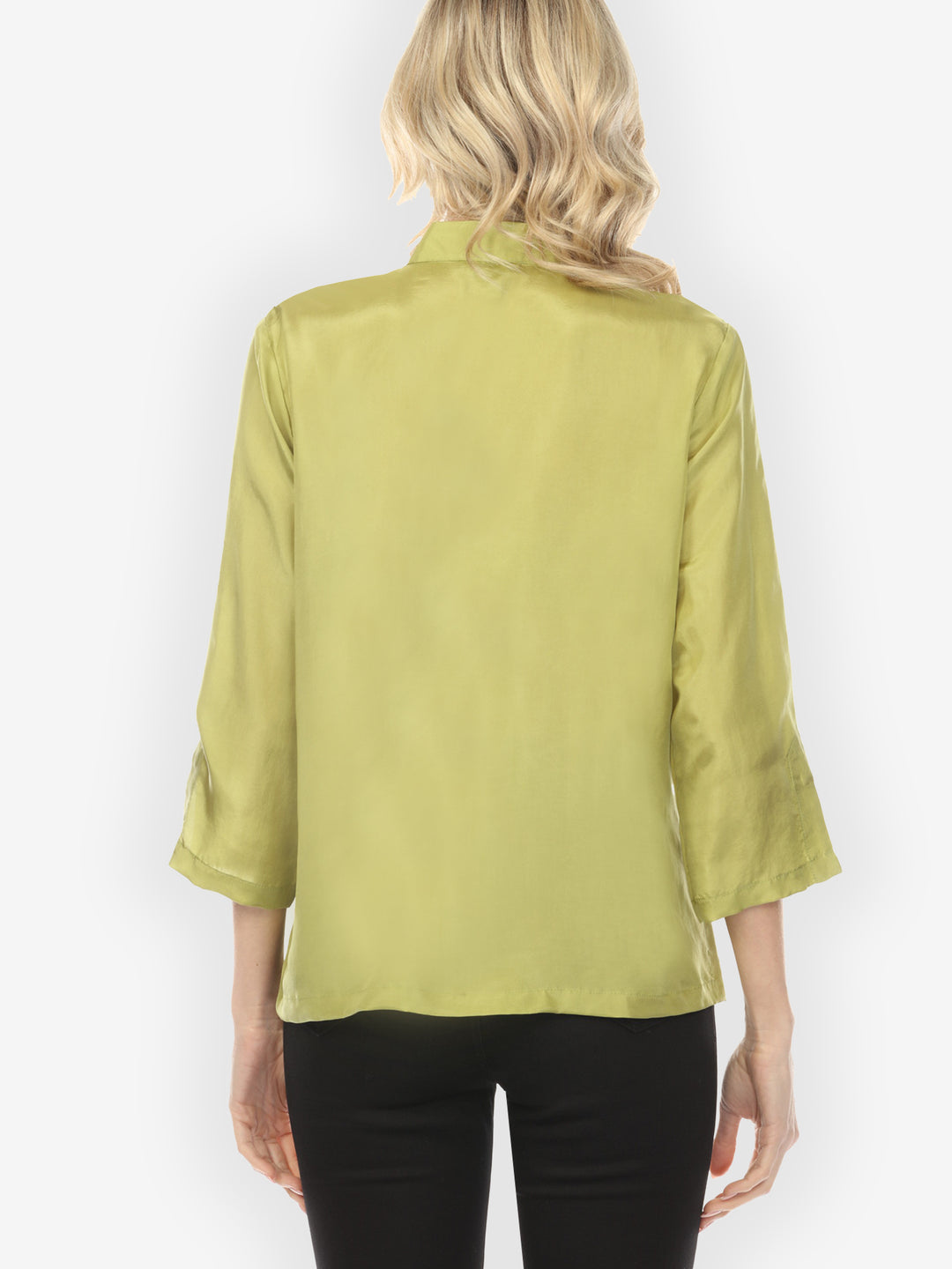 Solid Silk Lime Green Blouse