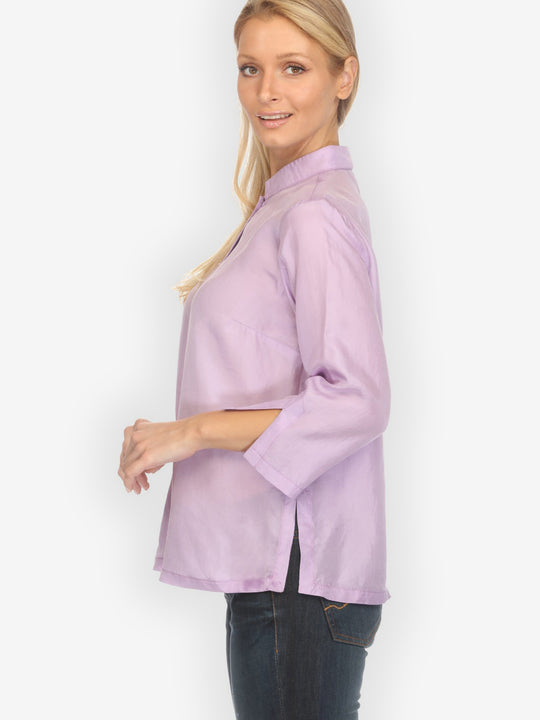 Solid Silk Light Lavender Blouse