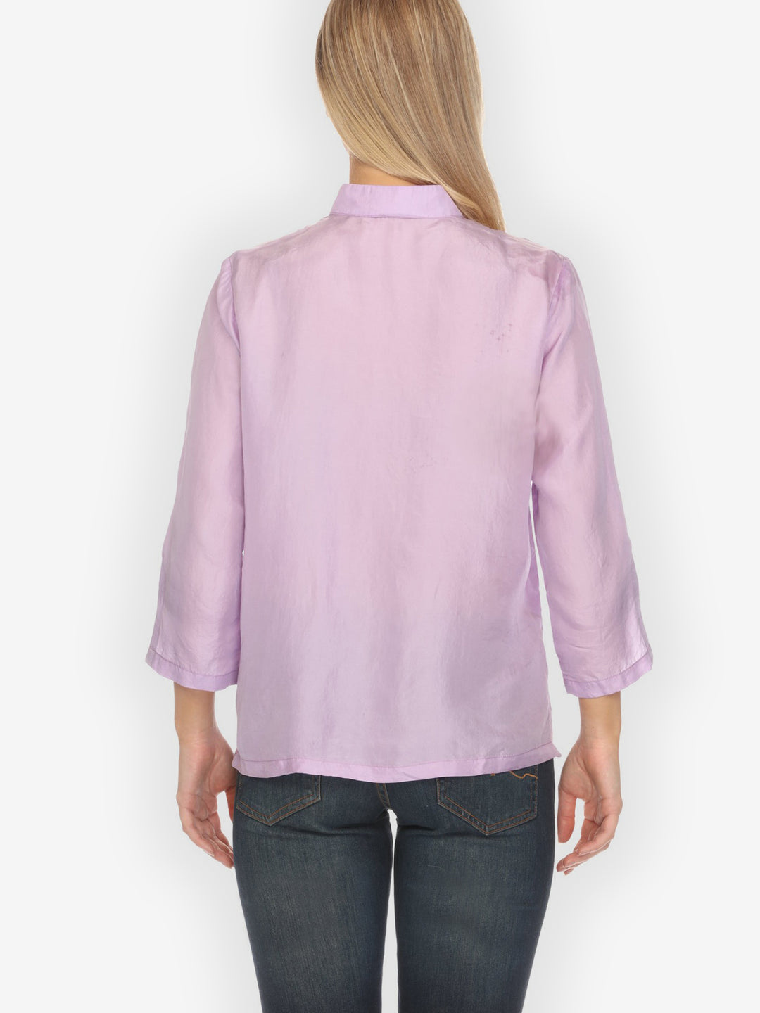 Solid Silk Light Lavender Blouse
