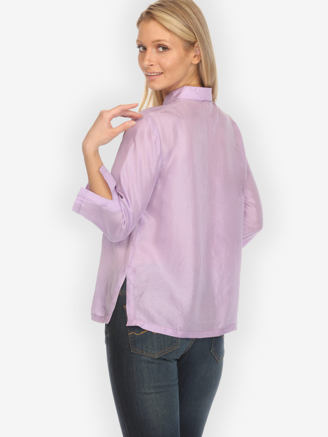 Solid Silk Light Lavender Blouse