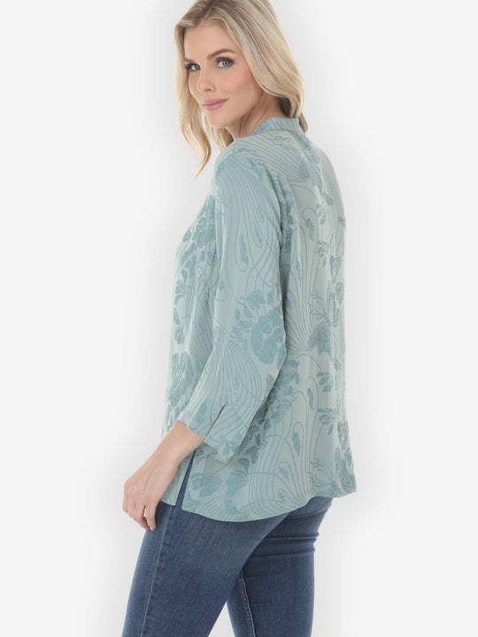 Solid Silk in Soft Teal Mint Blouse
