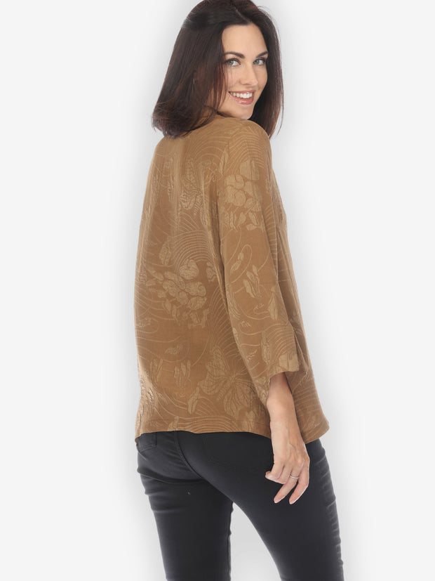 Solid Bronze Silk Blouse