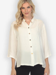 Solid White Silk Blouse