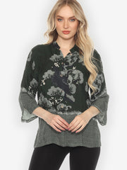 True Forest Shibori Silk Blouse - M