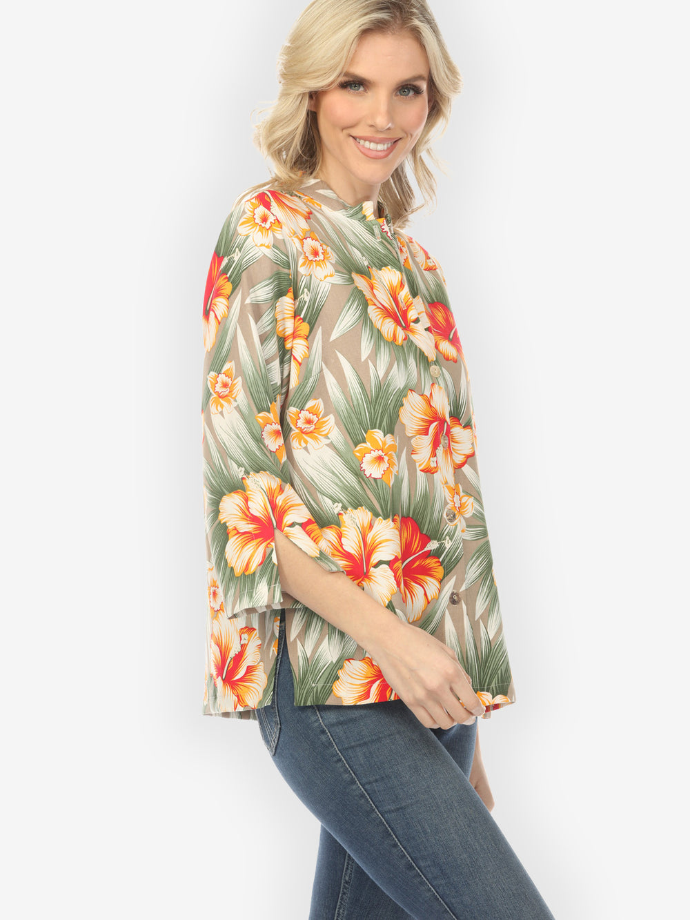 Tropical Hibiscus Garden Blouse