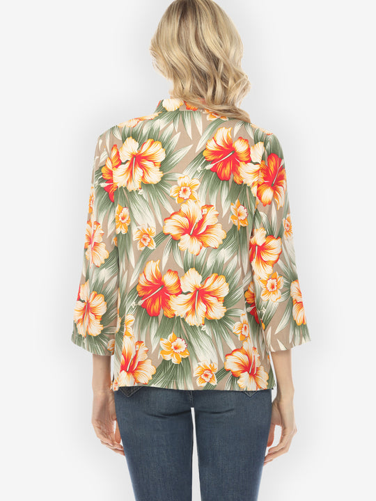 Tropical Hibiscus Garden Blouse
