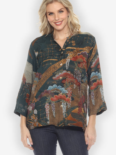 Tapestry Wisteria Silk Blouse