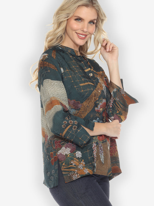 Tapestry Wisteria Silk Blouse