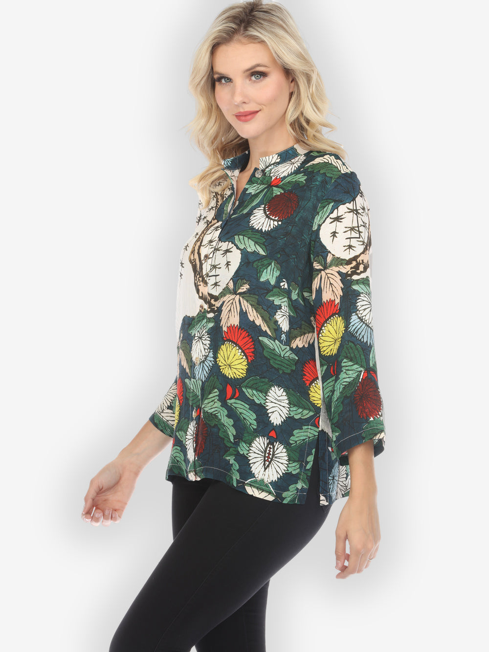 Umbrella Flowers Silk Blouse