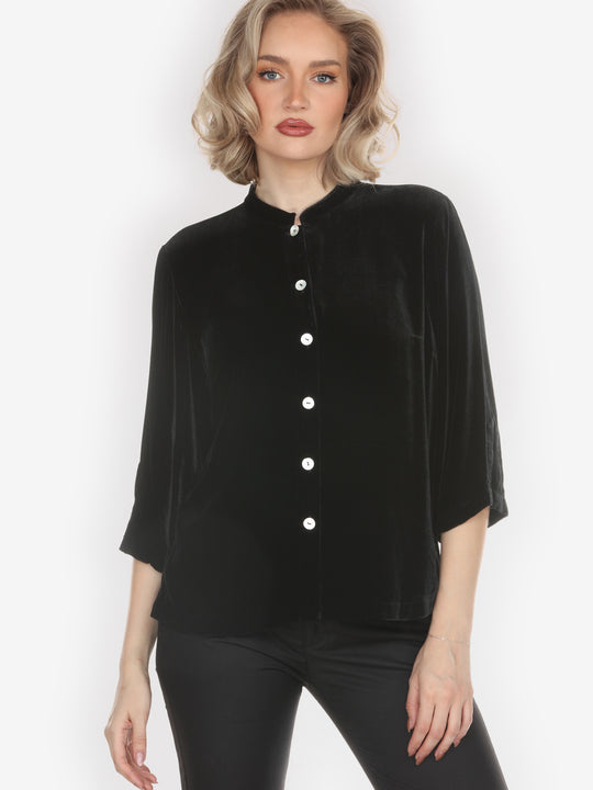 Citron Classic Velvet Blouse/Jacket
