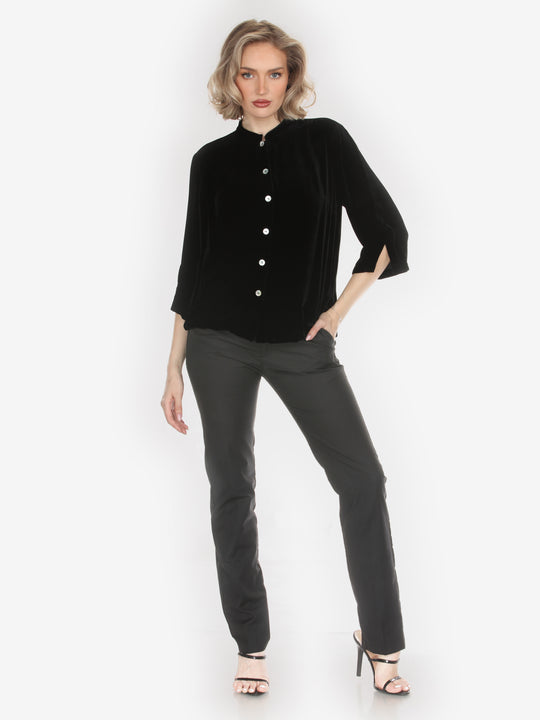 Citron Classic Velvet Blouse/Jacket