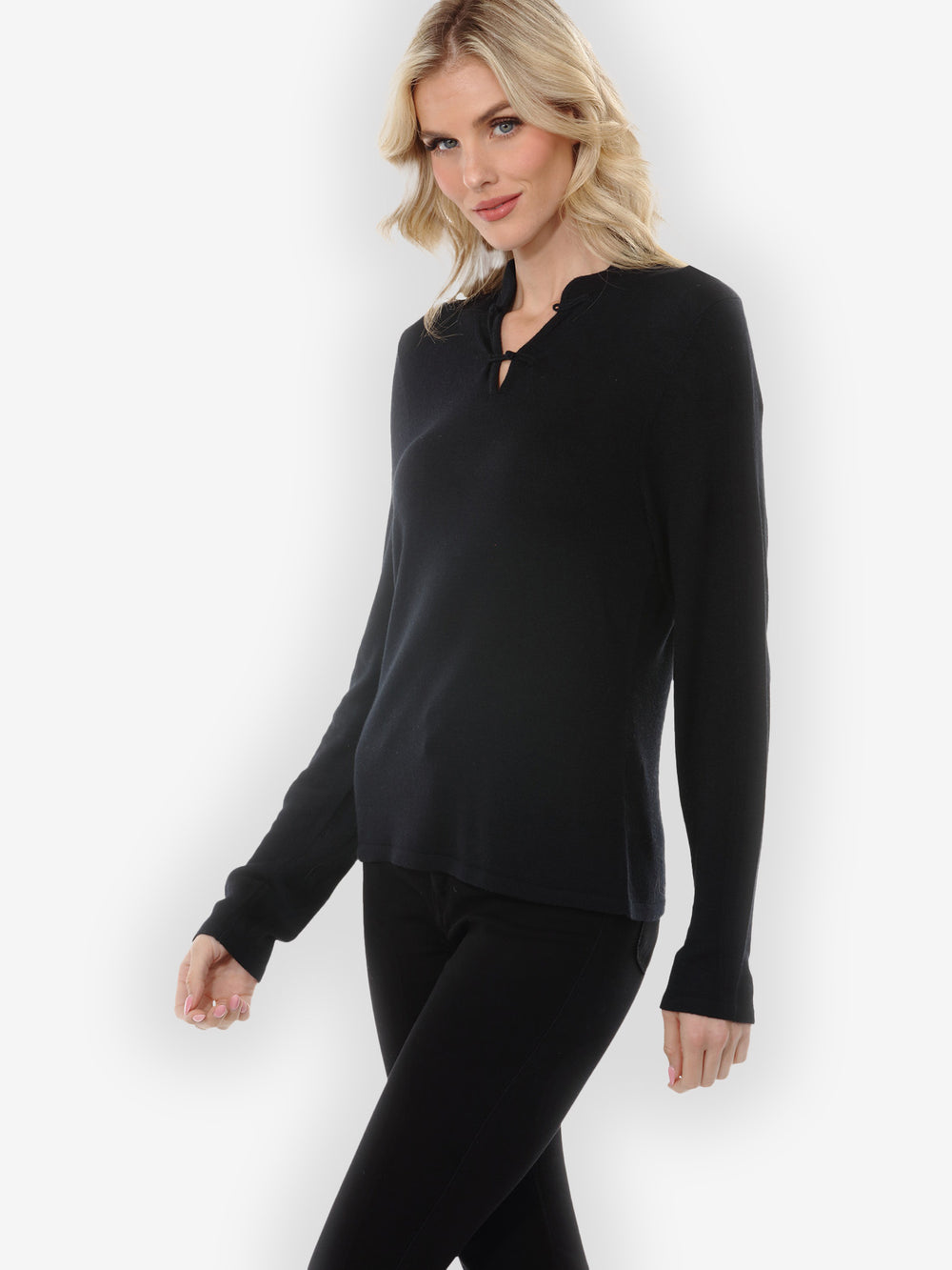 Cashmere Soybean Black Pullover Top