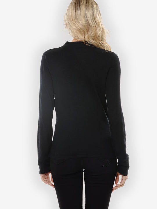 Cashmere Soybean Black Pullover Top