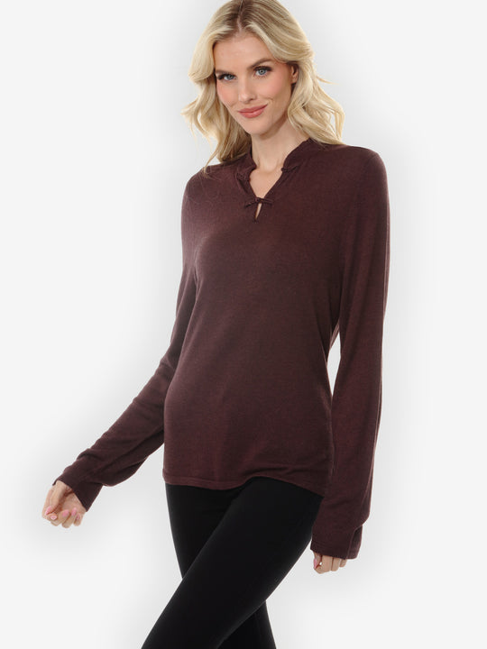 Cashmere Soybean Brown Pullover Top
