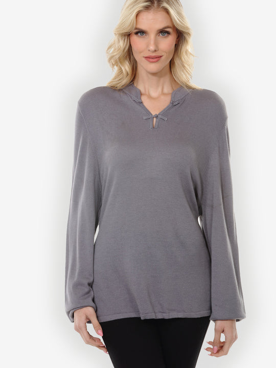 Cashmere Soybean Grey Pullover Top